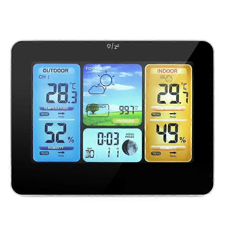 Wireless Weather Station-Indoor Outdoor Thermometer,Hygrometer,Alarm Clock,Barometer-FJ3373