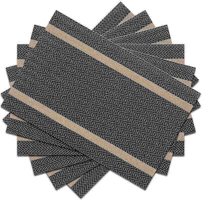 Placemats Set Of 6, Brown Elegant Placemats Washable Non-slip Luxury Table Mats For Home/dining Room Decoration 30*45cm