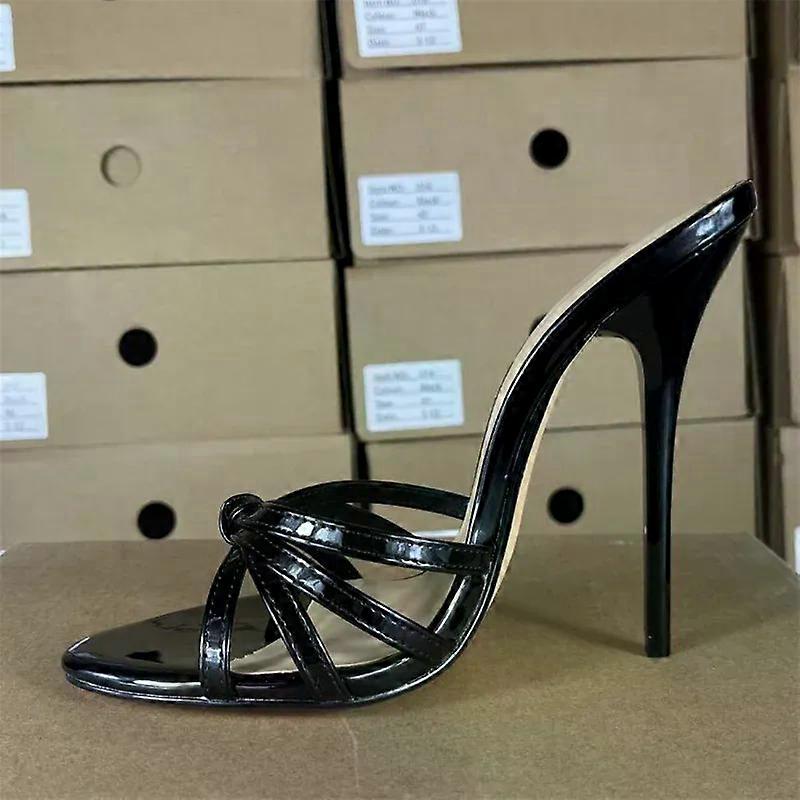 SDTRFT الشرائح زائد: 45 46 47 48 صنادل حفلات نسائية الصيف أنيق 13 سنتيمتر رفيع الكعب العالي أحذية ضيقة الفرقة زقزقة اصبع القدم RED مضخات