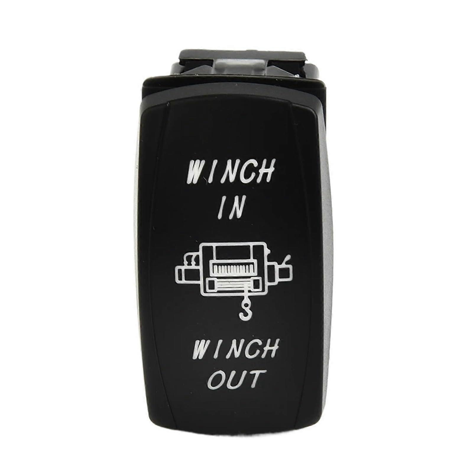 Winch IN OUT Switch 50mm X 25mm, Blue LED Rocker, 7 Pin Toggle Button, For Jeep Polaris UTV Truck, Vehicle Accessories