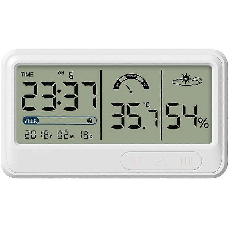 Digital Hygrometer Thermometer - LCD Display Time and Date Indoor Type 1
