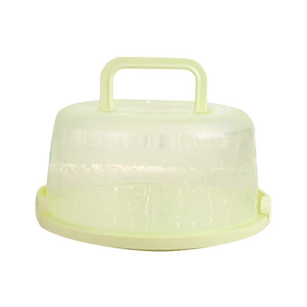 Portable Handheld Cake Box Food Storage Case Fresh Keeping Container with Lid and Handle for Fridge (Green)
