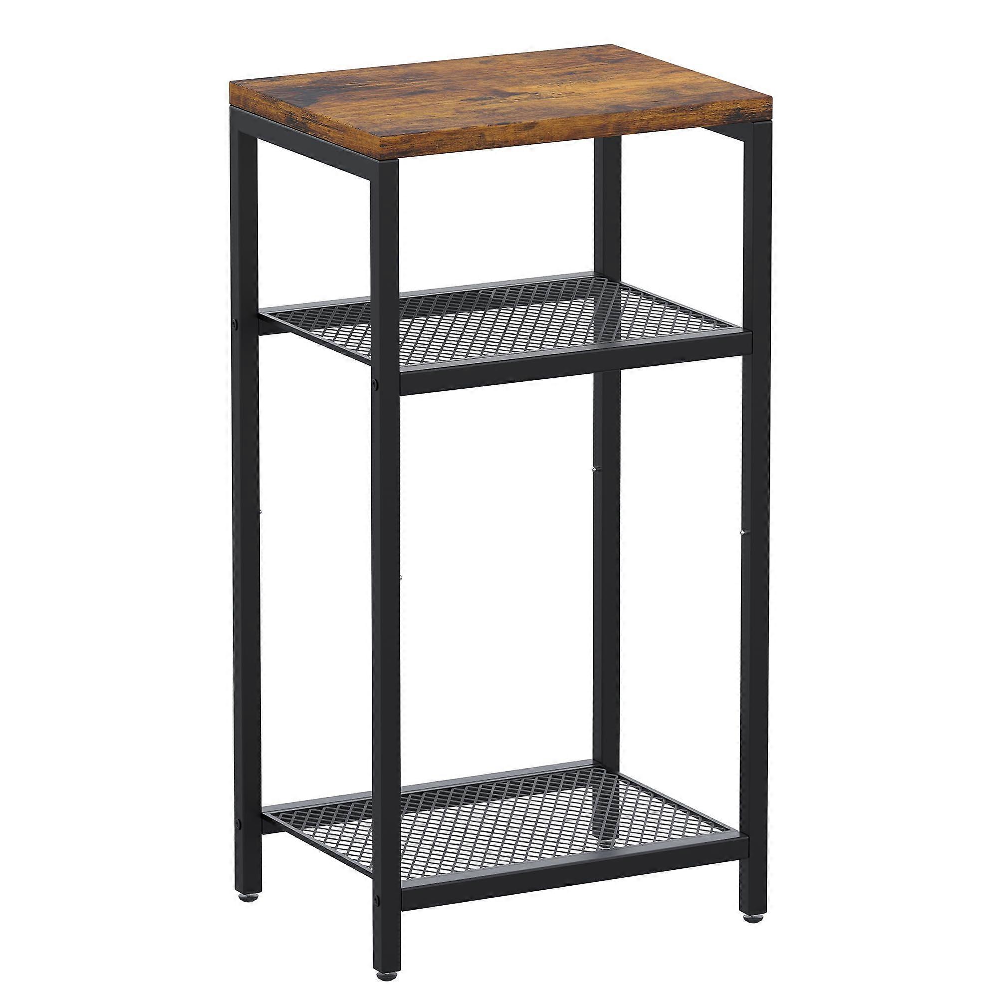 Side Table, 3 Tier End Table with Storage, Telephone Tall Table, Night Stand for Small Spaces