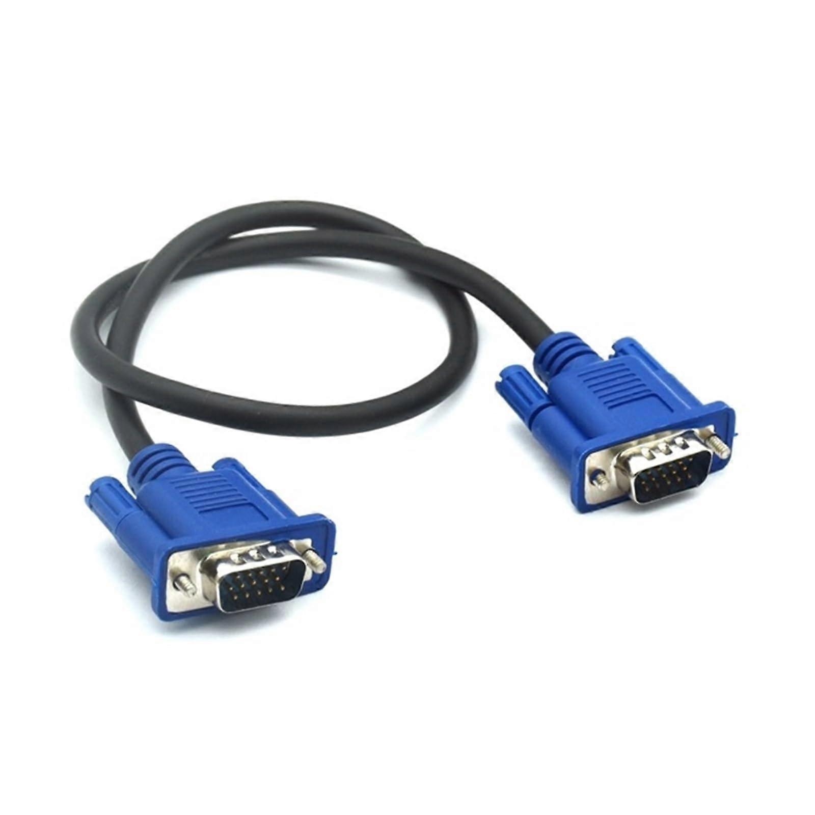 VGA Extension Cable HD 15 Pin Male to Male VGA Cables Cord Wire Line Copper Core Fit Compatible PC Computer Monitor Projector (Size : 50cm)