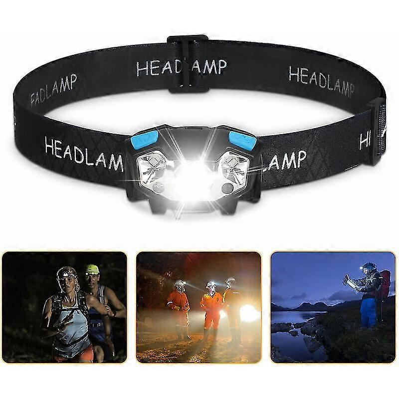 LED Headlamp, 5000Lumen LED Work Light, Motion Sensor Headlamp USB Rechargeable Waterproof Work Light, 5 Lighting Modes Headlights, Adjustable Headban