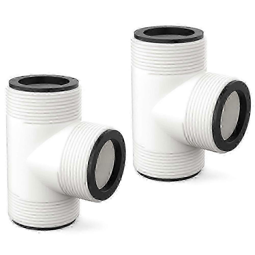 2-Piece 1.5 Inch Above Ground Pool Hose Connector Plunger Valves with T-Splitter Adapter