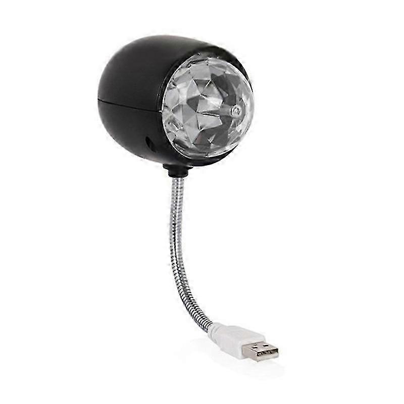 USB Disco Ball Lamp, Rotating RGB Colored LED Stage Lighting Party Bulb with 3W Book Light, USB Pow