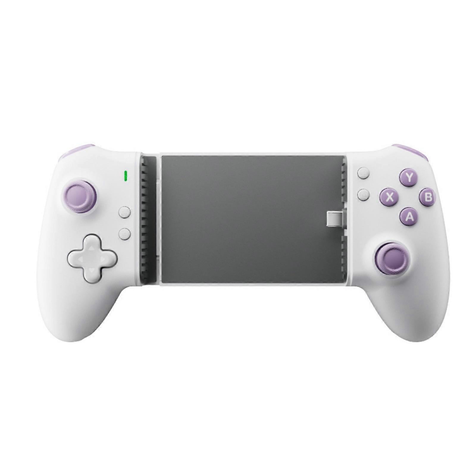 L10 Bluetooth-compatible Gamepad for PC Comfortable Grip Extendable Game Controller Support 6-gear Motor Vibration white purple