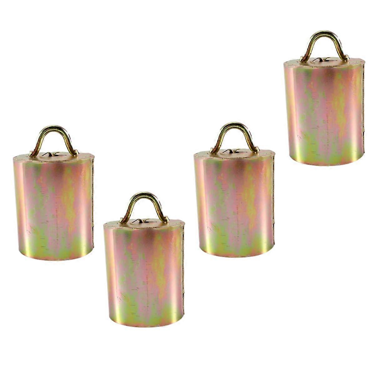 Rustproof Alloy Galvanized Cow Bells 8.5cm Large Size Set of 4 for Grazing Supplies