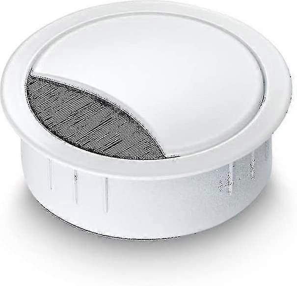 Cable Socket, Stainless Steel, Painted White 60mm, For Multiple Cables, Brush Seal And Removable Cover, Height Approx. 21mm