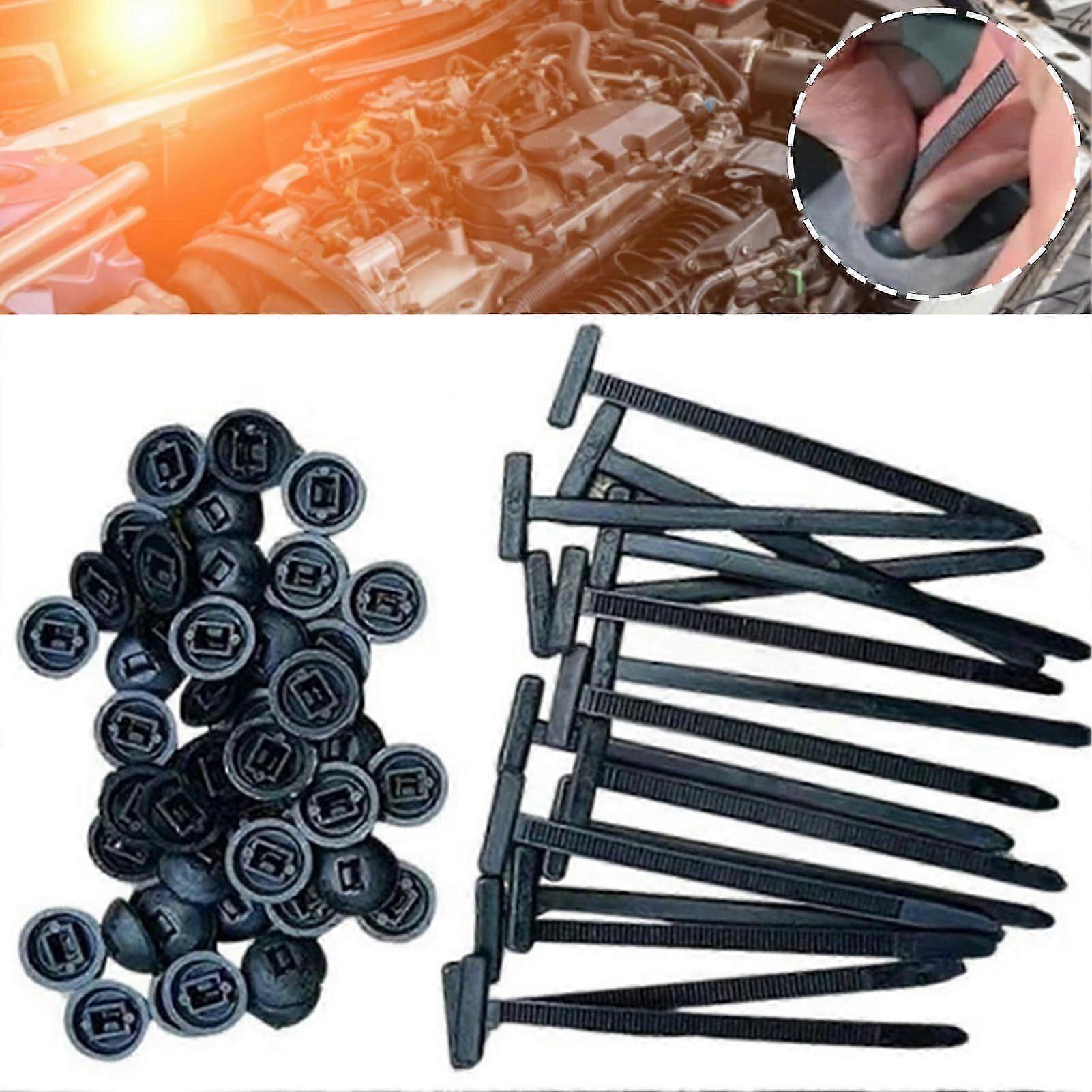 Lot de 20 à 100 serre-câbles universels en nylon, autobloquants, en plastique robuste pour câblage et réparation automobile.