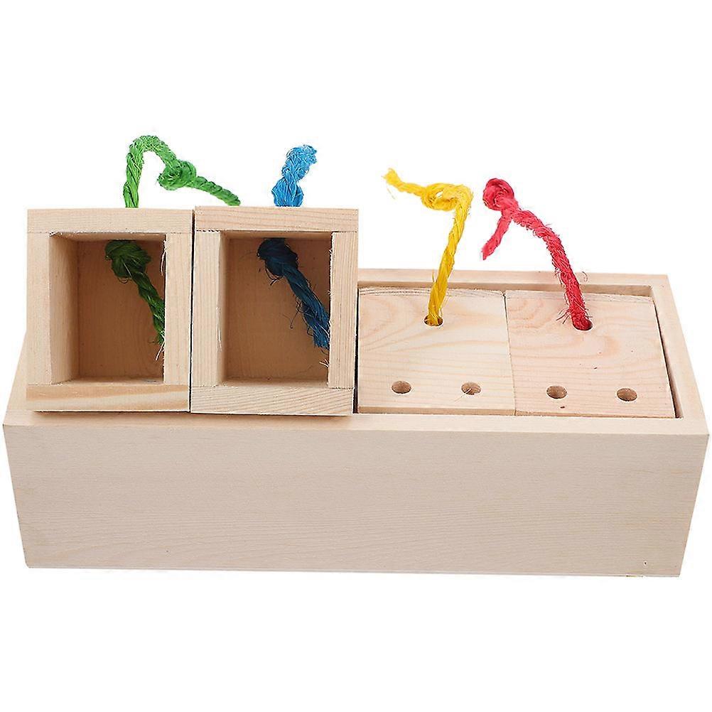 Hamster Foraging Food Box for Small Pets – Rabbit, Guinea Pig Chew Puzzle Feeding Enrichment with Durable, Safe, Natural Materials