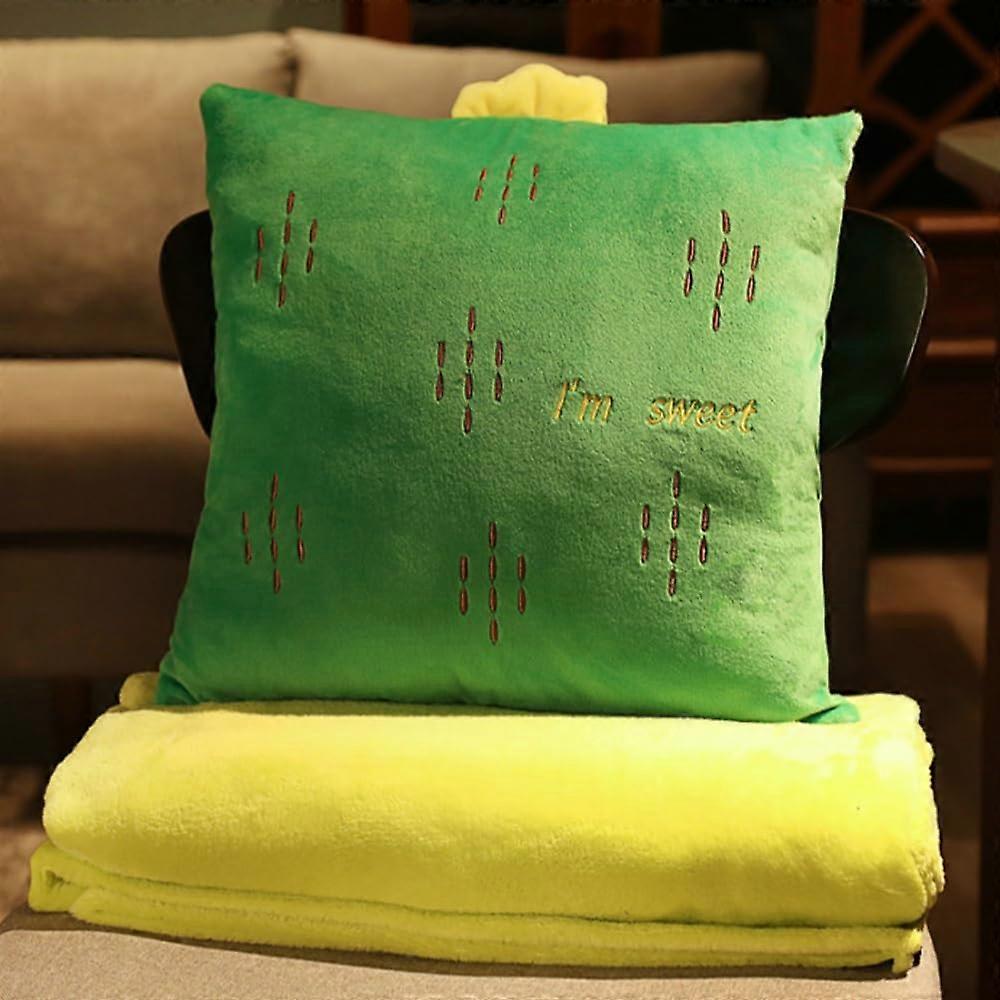 Cushion Blanket 3 In 1 Travel Pillow And Blanket Set For Airplanes And Outdoor Camping (Cactus)