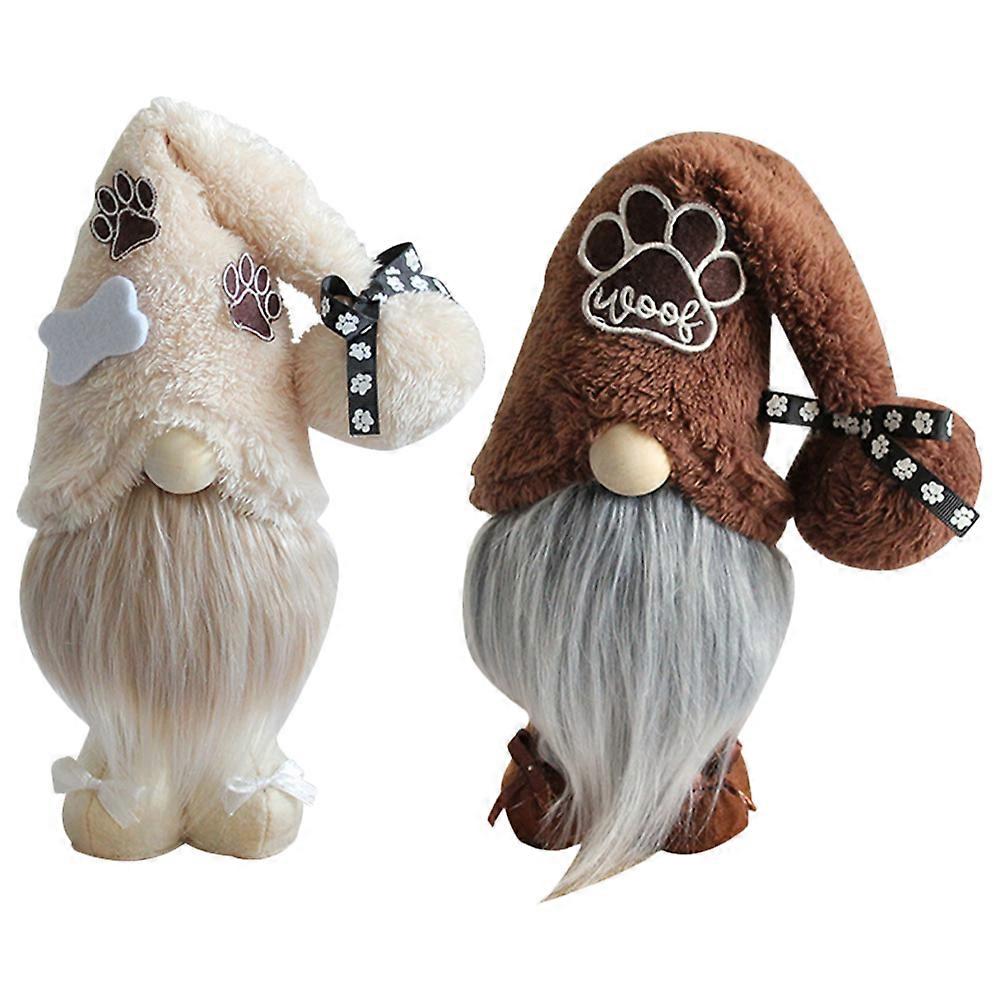 Farmhouse Decor Plush Stuffed Gnome Doll Polyester Fabric PP Cotton Filling Cute and Interesting Table Decoration 2Pcs