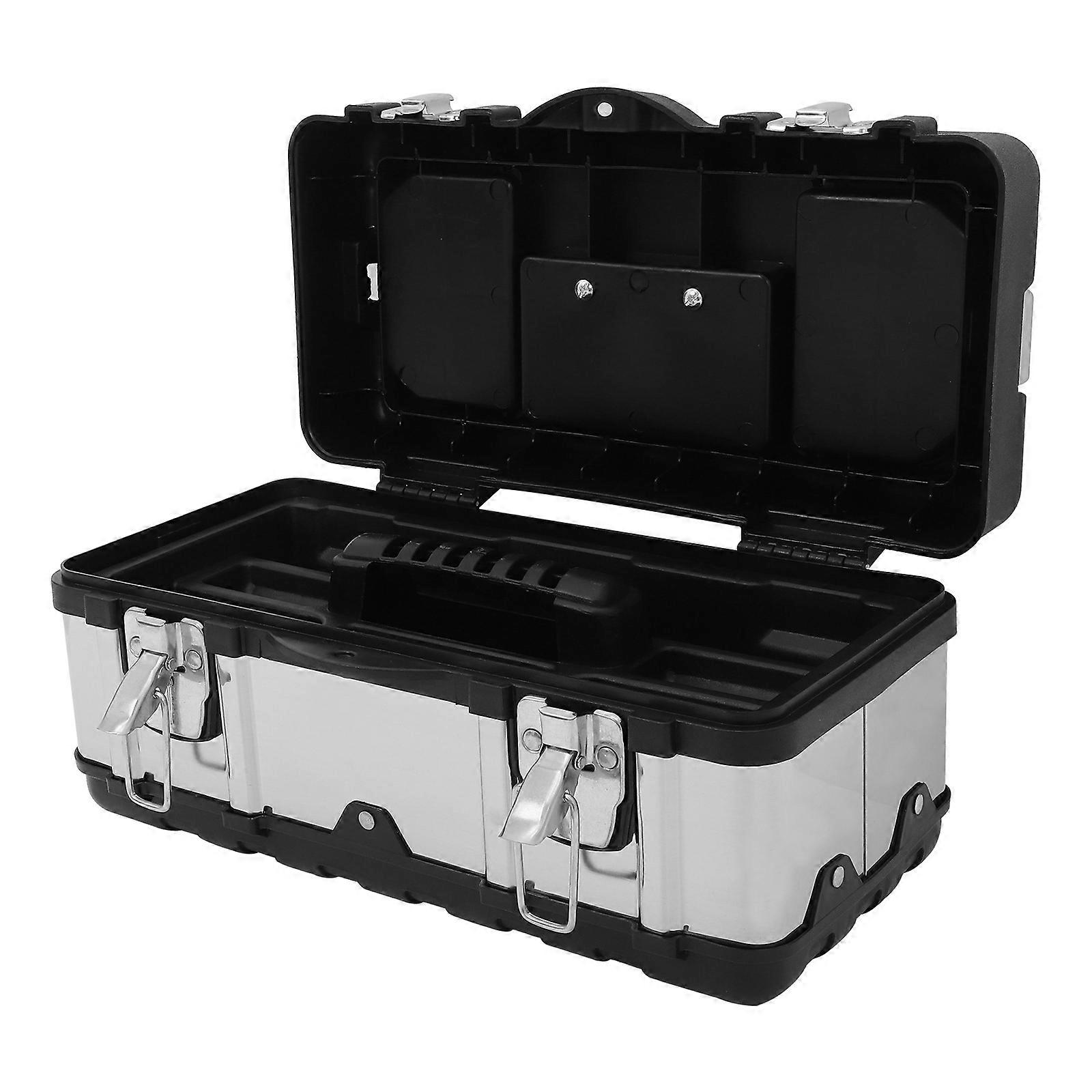 Tools Organizer Lockable Stainless Steel Suitcase Tools Case Travel Supply Box Multi Color 44.00X21.50X19.00CM 1Pack