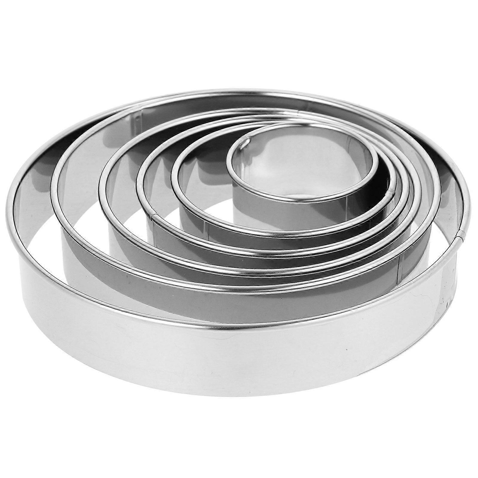 6Pcs Round Cake Ring Stainless Steel Cake Ring Mousse Mold Kitchen Baking Cake Ring Mold