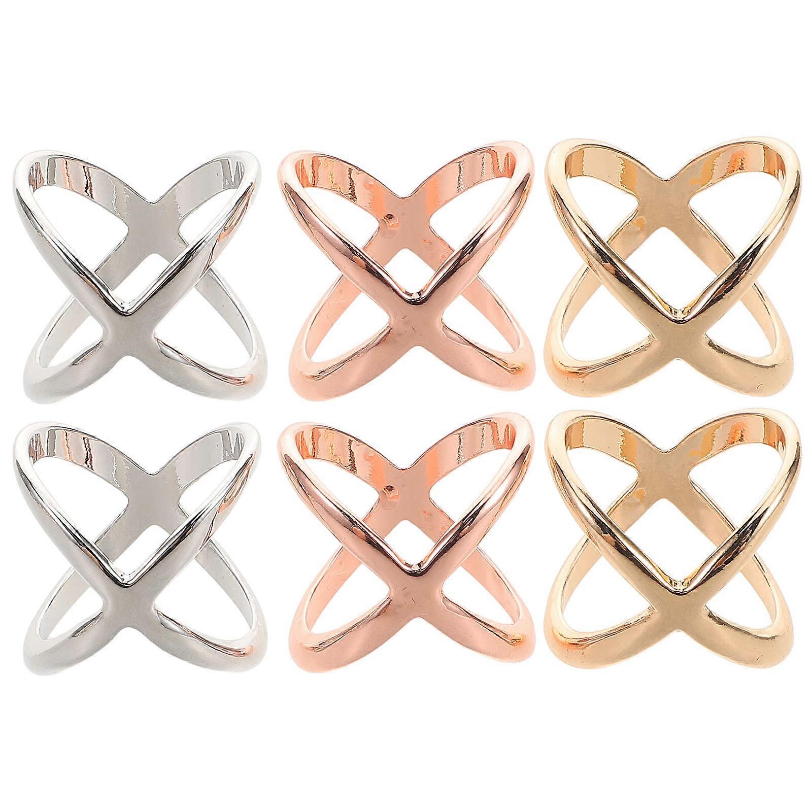 a polished and professional product description based on the details you provided:
**6pcs Elegant Scarf Closure Rings with X Shaped Buckles –