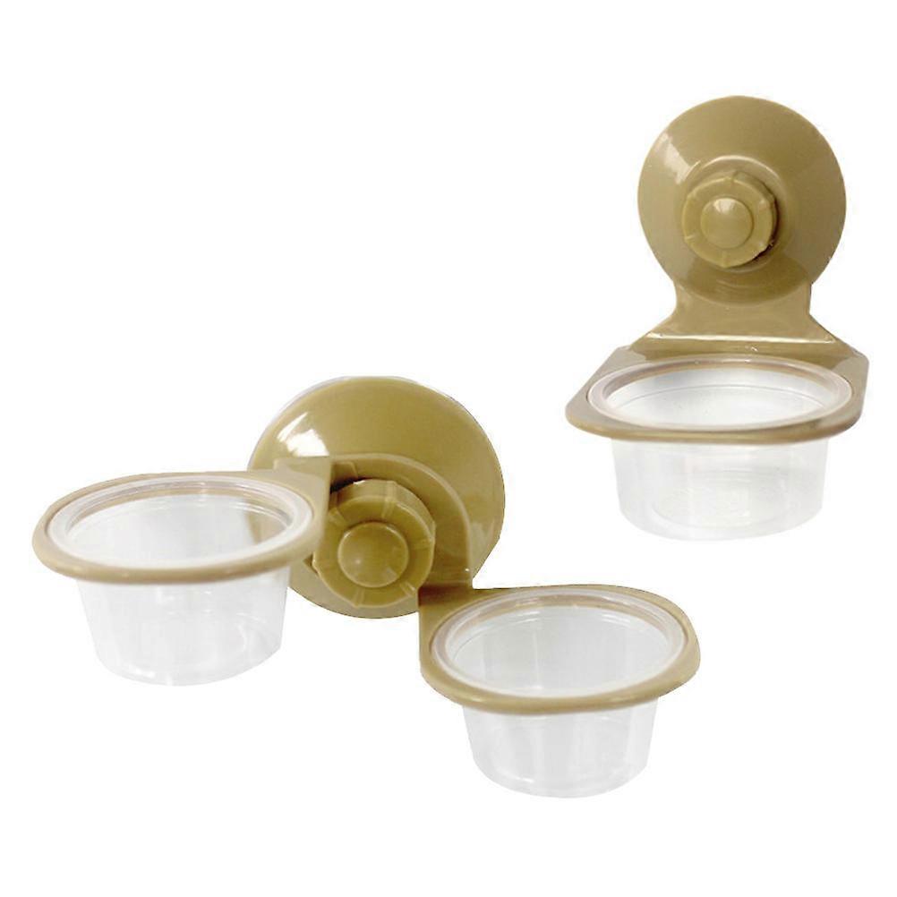 Pet Reptile Feeding Bowls with Wall-mounted Design for Lizards Assorted Color 2 Pcs