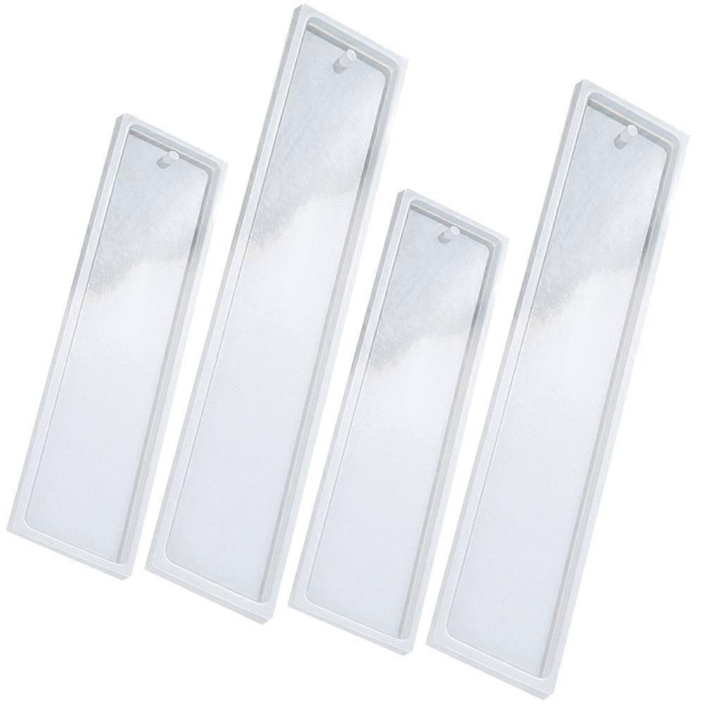 4pcs Oblong Silicone Bookmark Mold for DIY Epoxy Resin Crafting Ideal for Keychains, Pendants, and Creative Projects