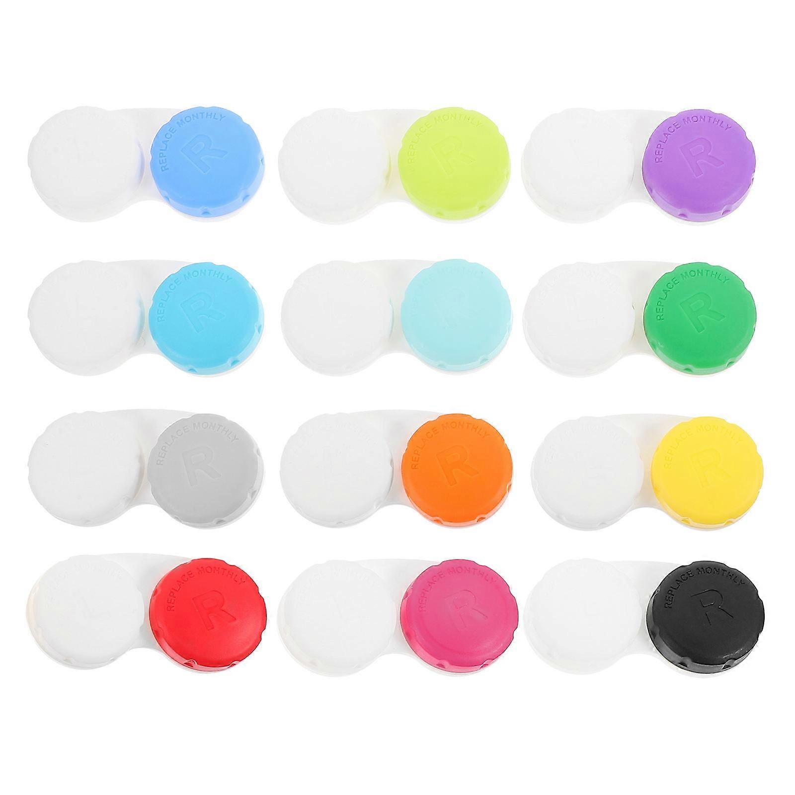 Travel Glasses Case Adorable Lens Organizer Leakproof And Portable For Family Members 12Pcs