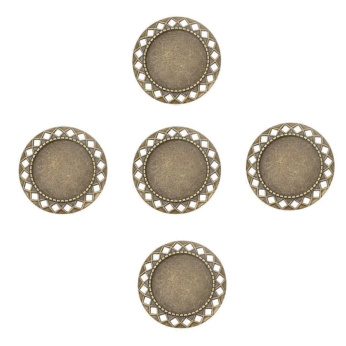 Round Bezel Setting Diy Brooch Tray Elegant Style For Diy Enthusiasts 5Pcs