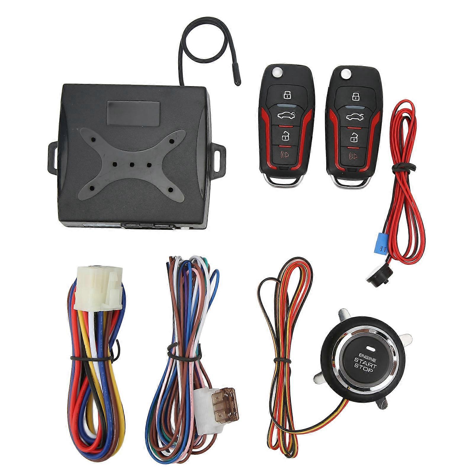 12V Car Keyless Entry System Anti-theft One Button Start Remote Lock Universal for Cars