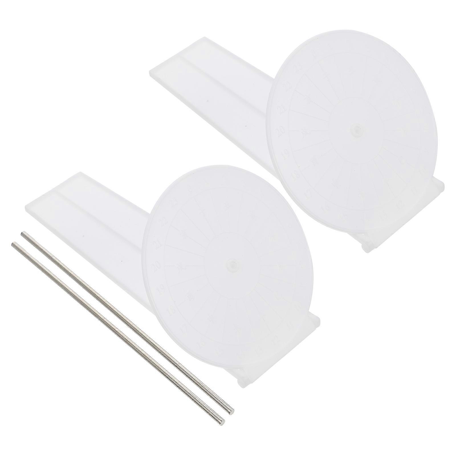 Science Clock Sundial Educational Aid Timing Teaching Tool For Children White 2Pcs