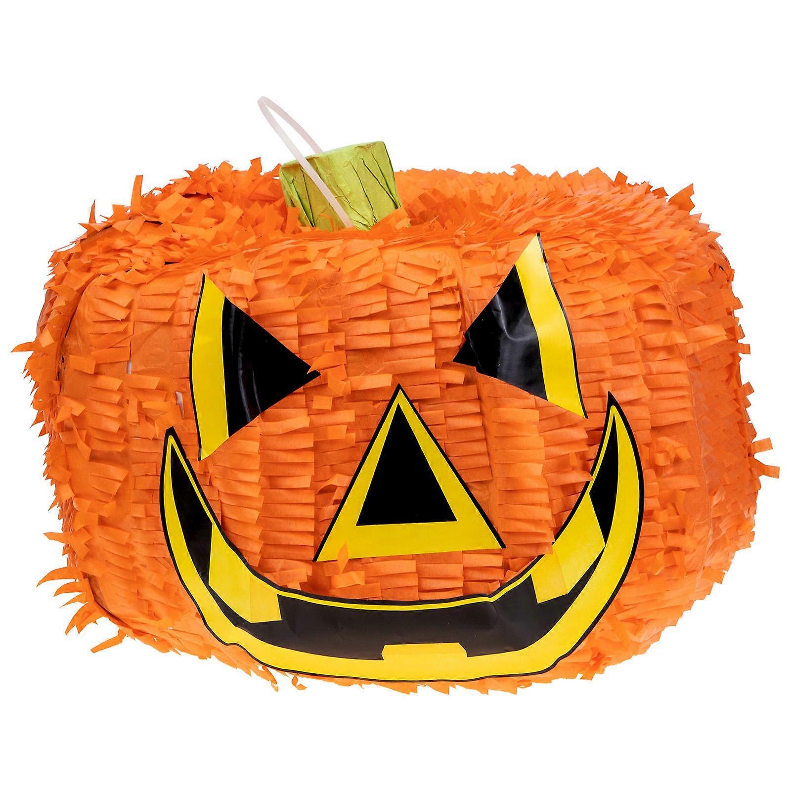 Halloween Pinata Decor Pumpkin Design Pinata Toy 3D Shape Fillable with Candies and 1Set