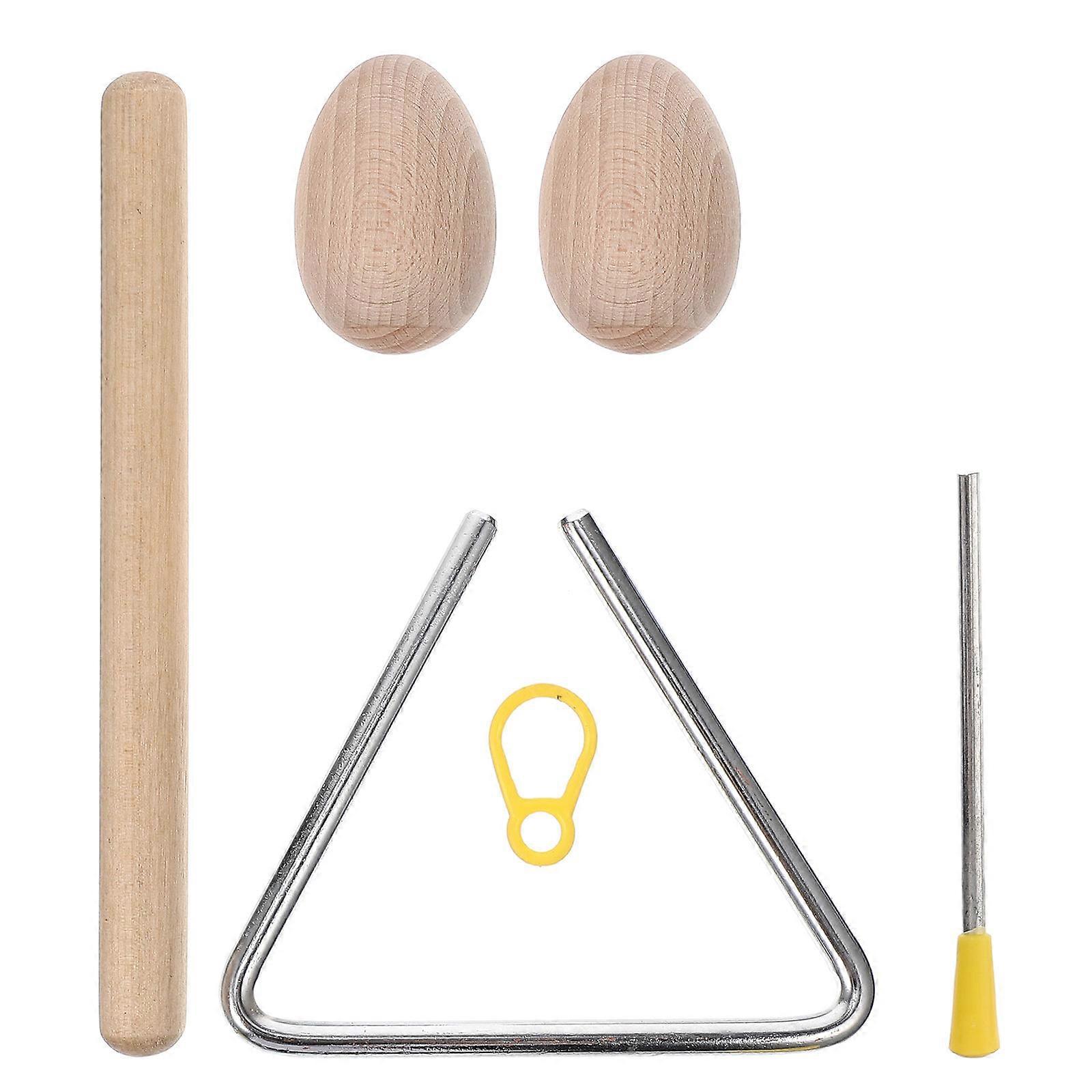 Percussion Triangles Ensemble d’instruments de musique Activité éducative Forme en métal Triangle Orff Instruments Tout-petits 1Set