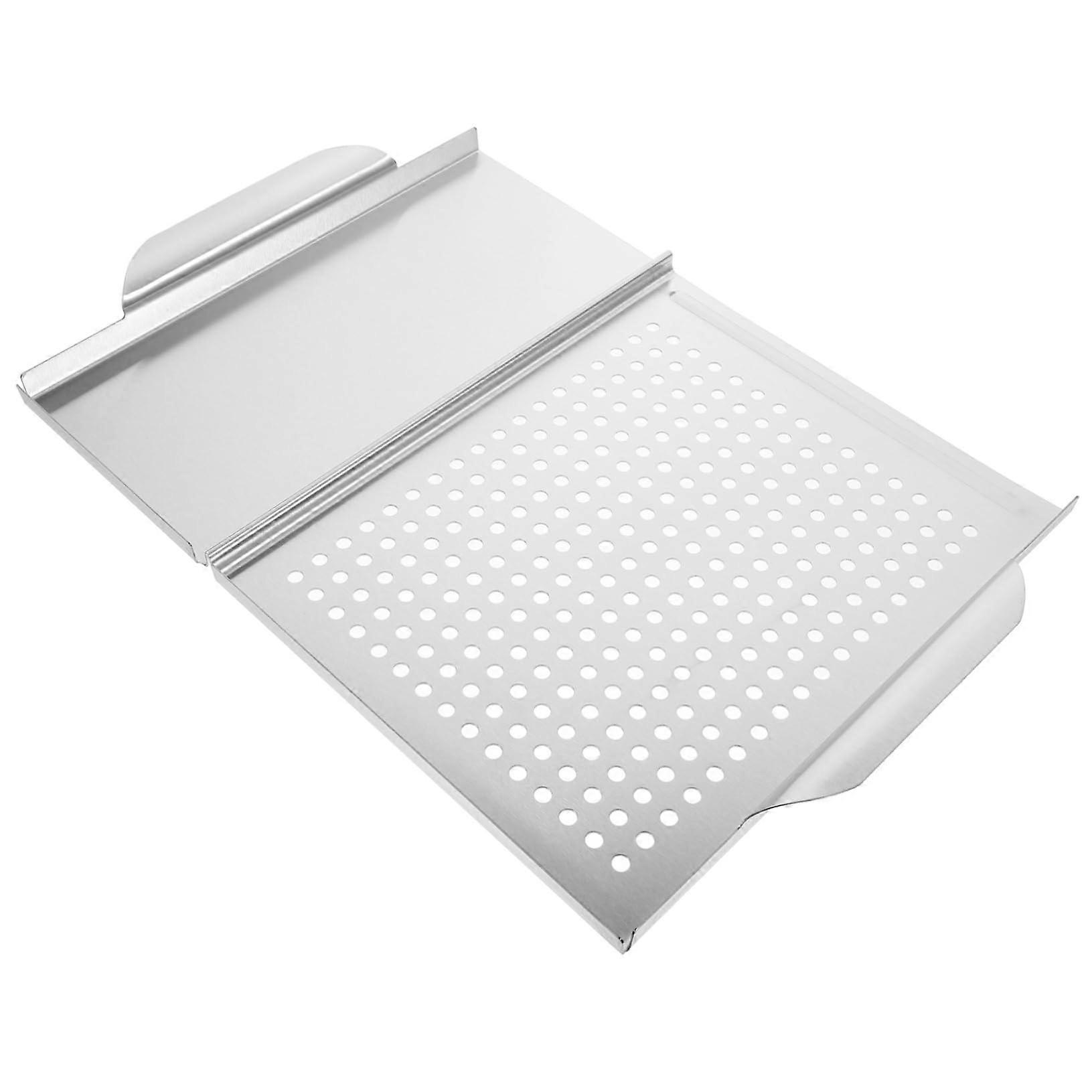 Grill plate with handle compact BBQ supplies for sensitive food light and durable for gas and charcoal grill Ref: 7397