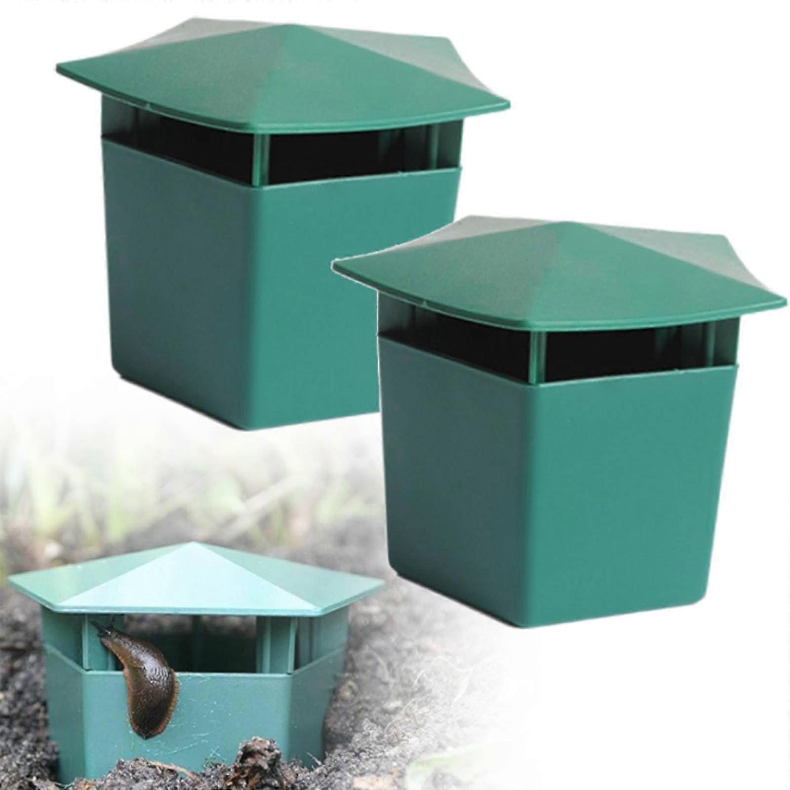 Beer Snail Trap and Reusable Snail Catcher, Plastic Snail Box for Garden Vegetables, 2-Pack Snail Control Solution