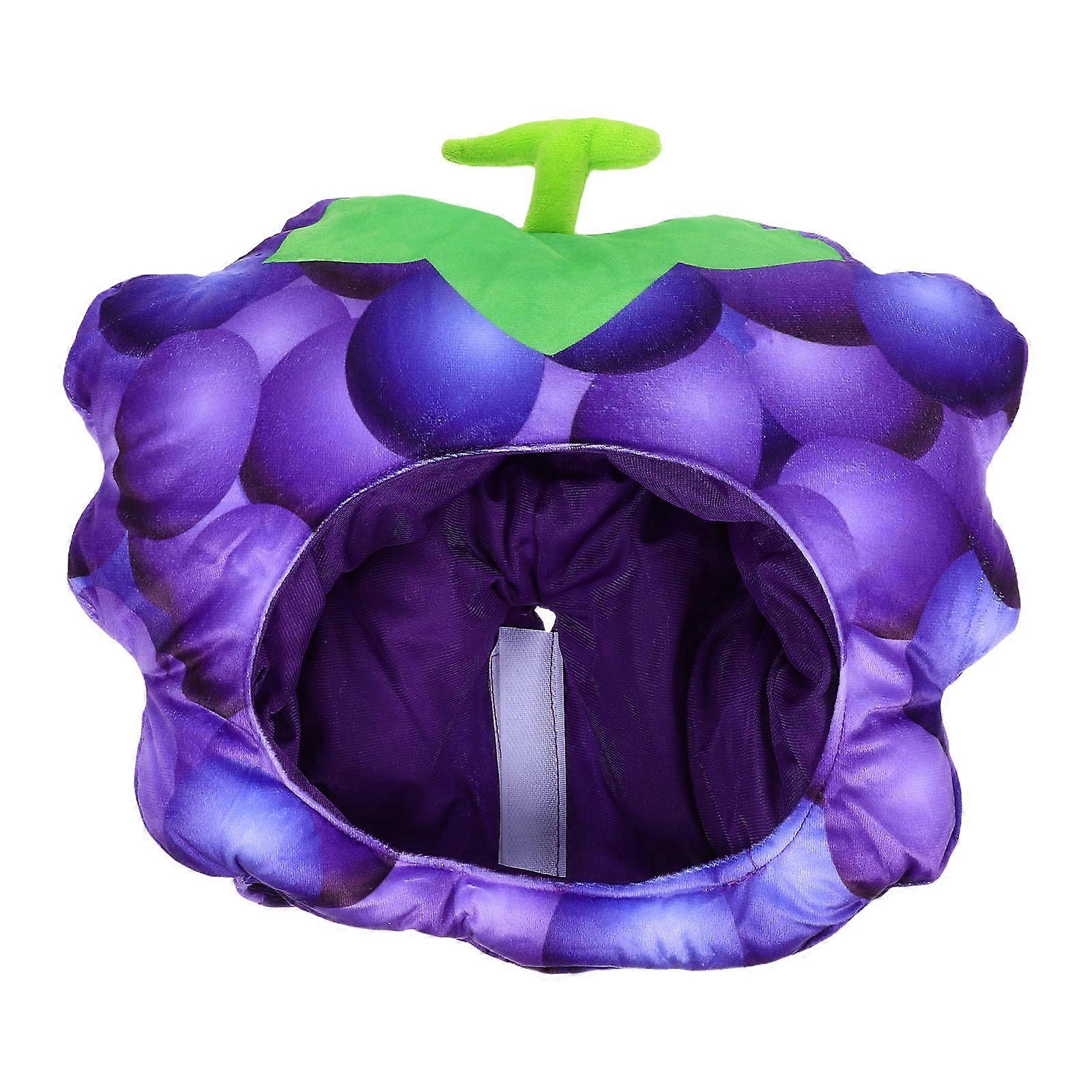 Cosplay Hat Crazy Hat Purple Grape Shape Plush Photography Prop 1Set