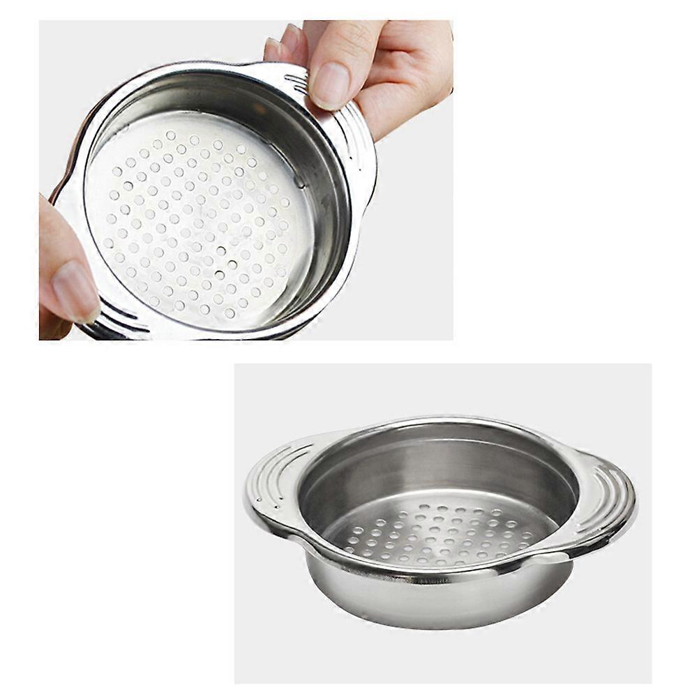 Oil Strainer Food Can Drainer Small Oil Filtering Sieve With Handle Cooking Kitchen Utensil Silver 9.2x8.2x2.5cm Hygienic Use 1Pcs