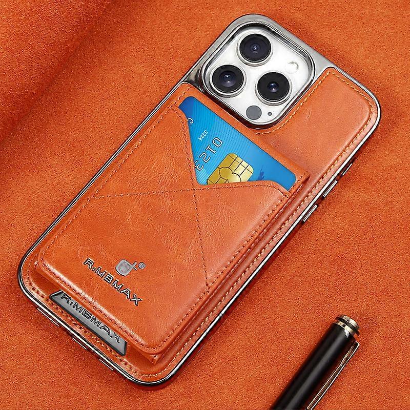 Iphone 13pro Max İçin Manyetik Katlanır Kart Sahibi Kılıf [Şık Kahverengi] Yüksek Uçlu Tam Deri