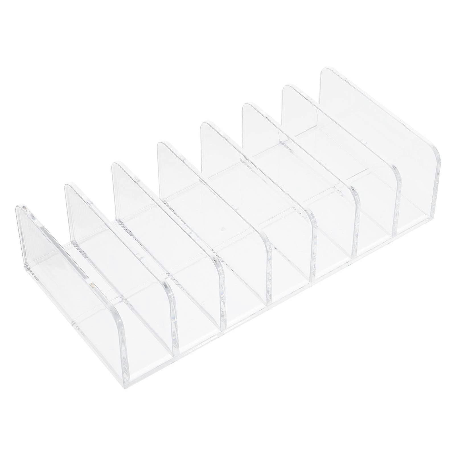 Acrylic Eyeshadow Palette Organizer with Compartments for Makeup Storage, Bathroom Countertop, Clear Cosmetic Storage Solution