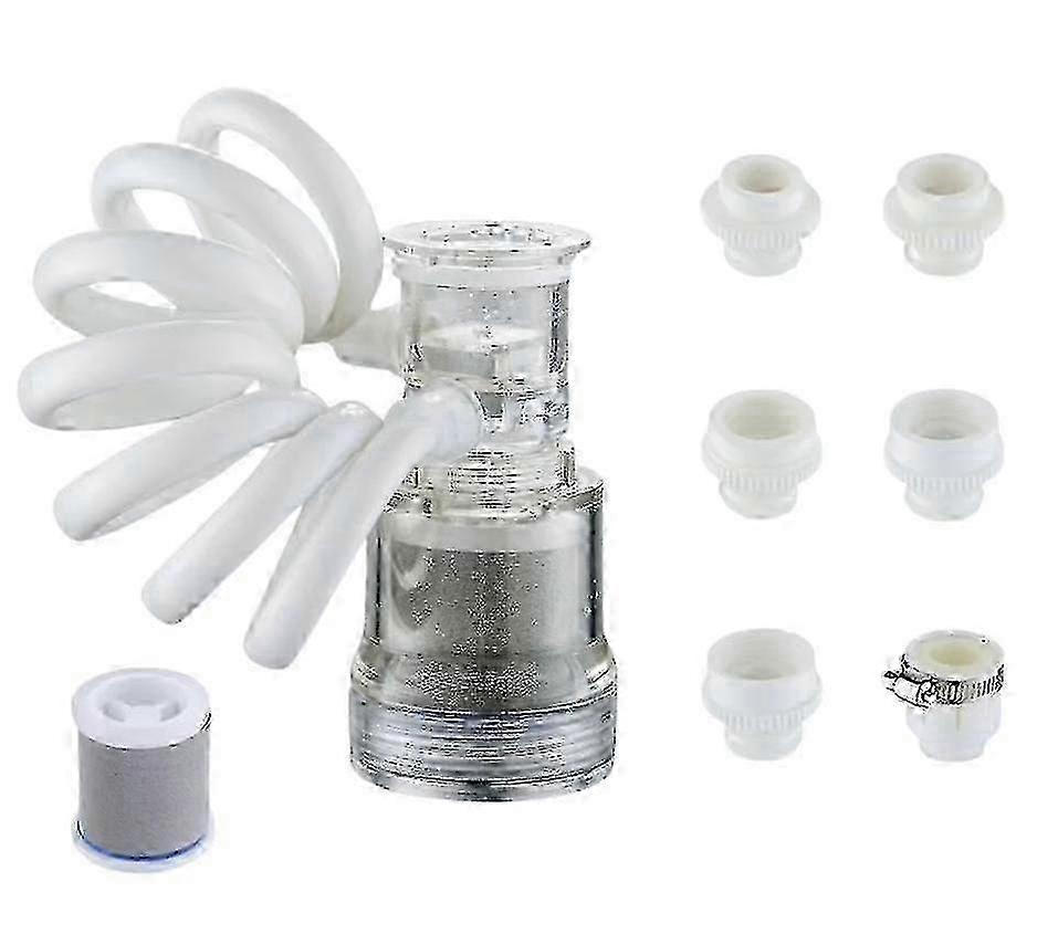 Universal Stretchable Extension Faucet Attachment with Water Filter for Kitchen Sinks