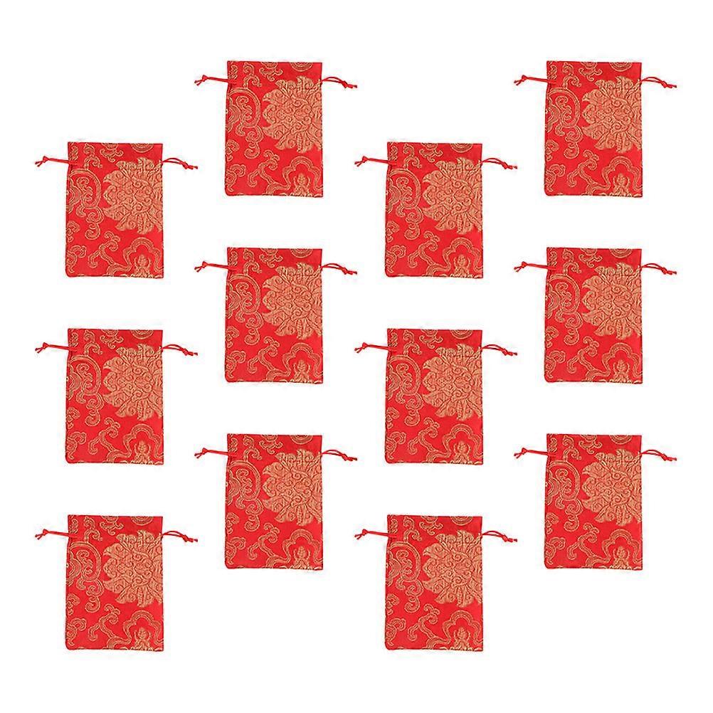 Jewelry Storage Bag Drawstring Closure Small Pouch Bag 12Pcs