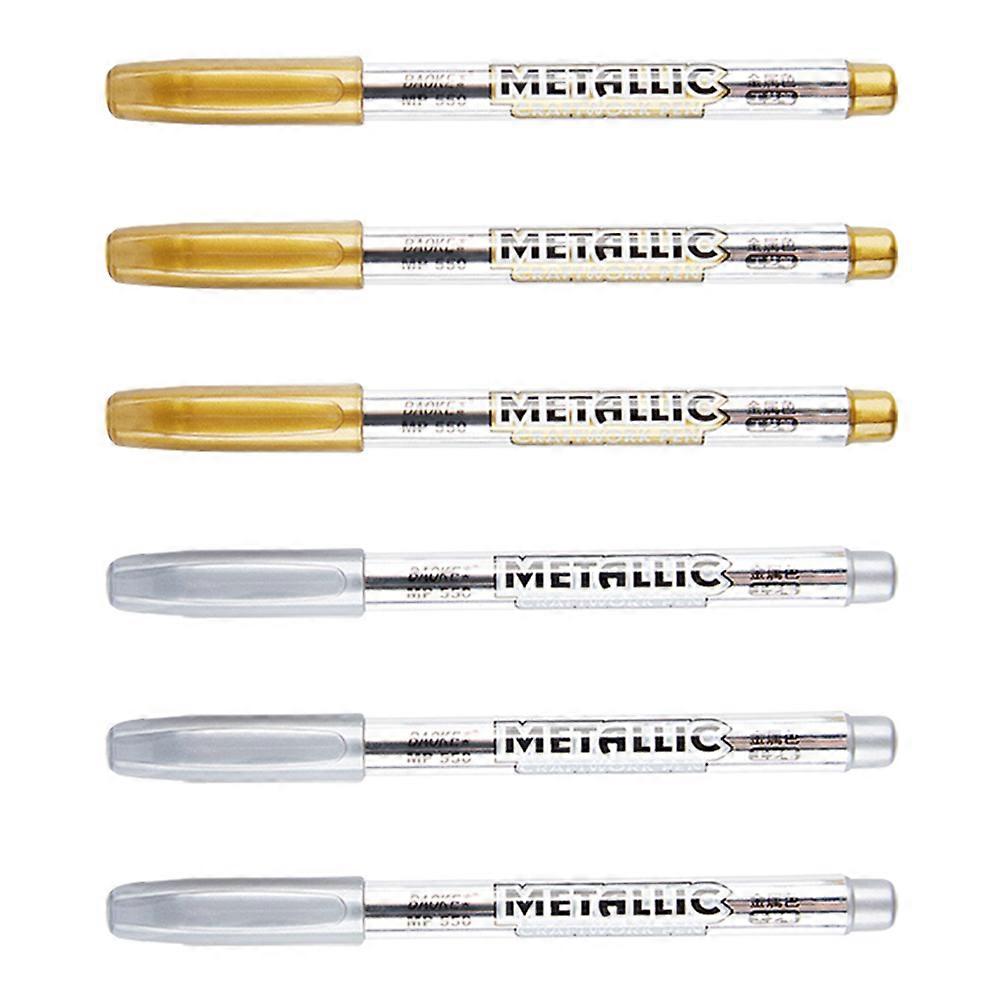Journaling Markers Signature Pens for Cylindrical Shape 6Pcs