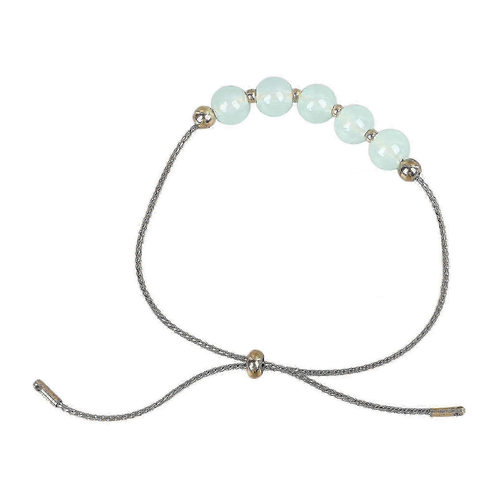 Elegant Adjustable Green Beaded Bracelet with Gold Plating