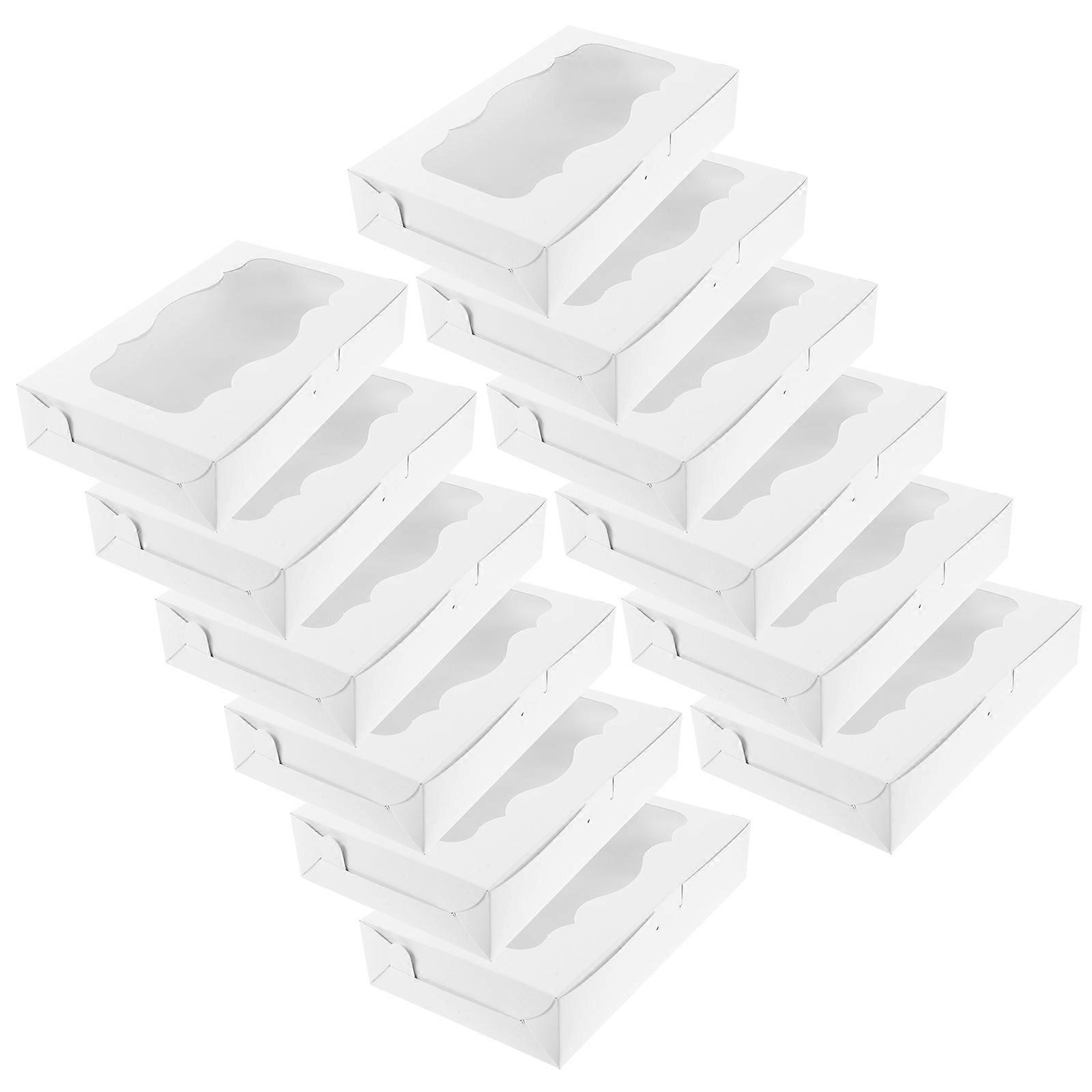 Cake Boxes Clear Storage Display Rectangular Packaging For Baking Goods Chocolates Small 30Pcs