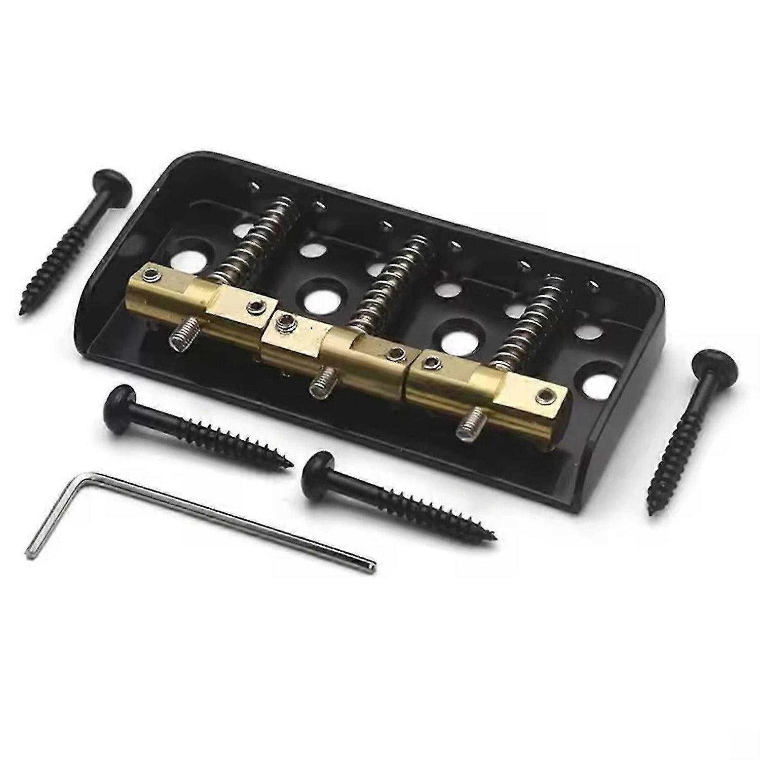 Short Guitar Bridge Dual Load Guitar Bridge with Cut-Down Sides with Compensated Brass Saddles for T