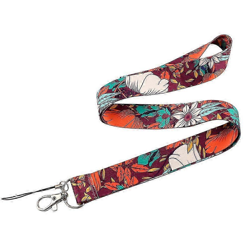 Rose Pattern Phone Lanyard Neck Strap for ID Card Holder, Phone, Keys, and Badge Holder