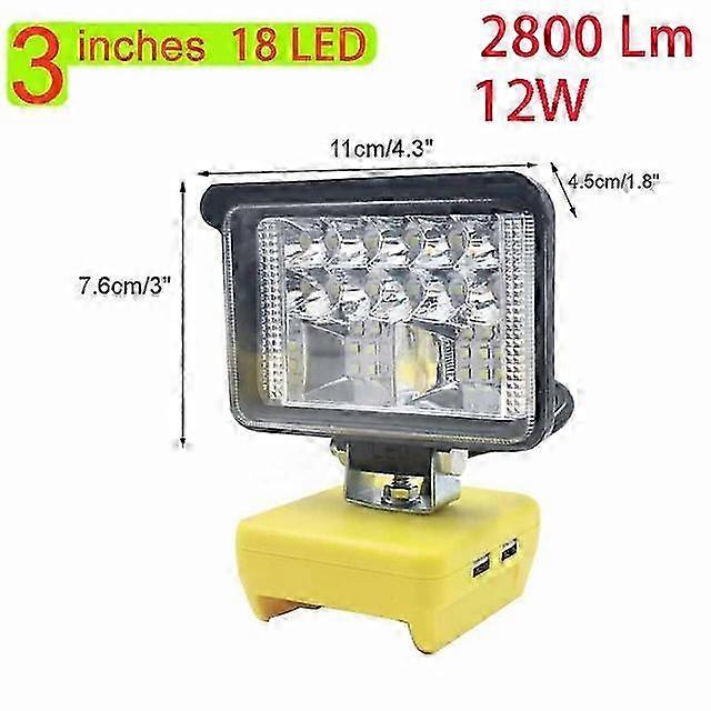 3/4/5/8inch LED Work Light Flashlight for Compatible Brand 18V 20V Lithium Battery Portable Lantern Tool Lamp