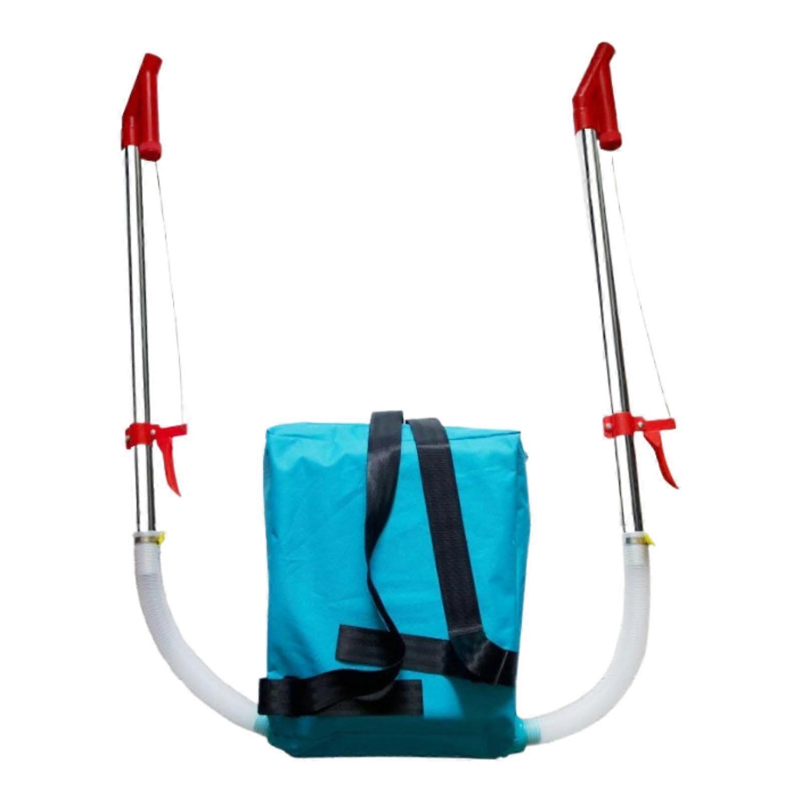 Manual fertilizer spreader, dispenser, timesaving applicator with bag, gardening tool