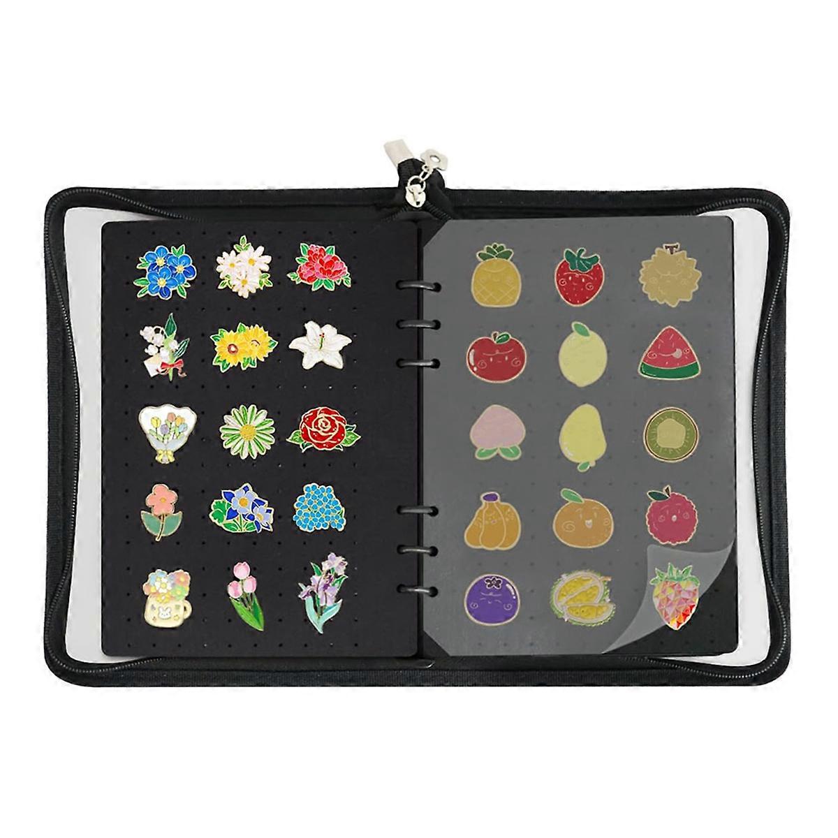 Pin Display Book Emalj Pin Collection Holder Trading Book, Brosch Pin Förvaring Organizer Bindemedel Album för samlare