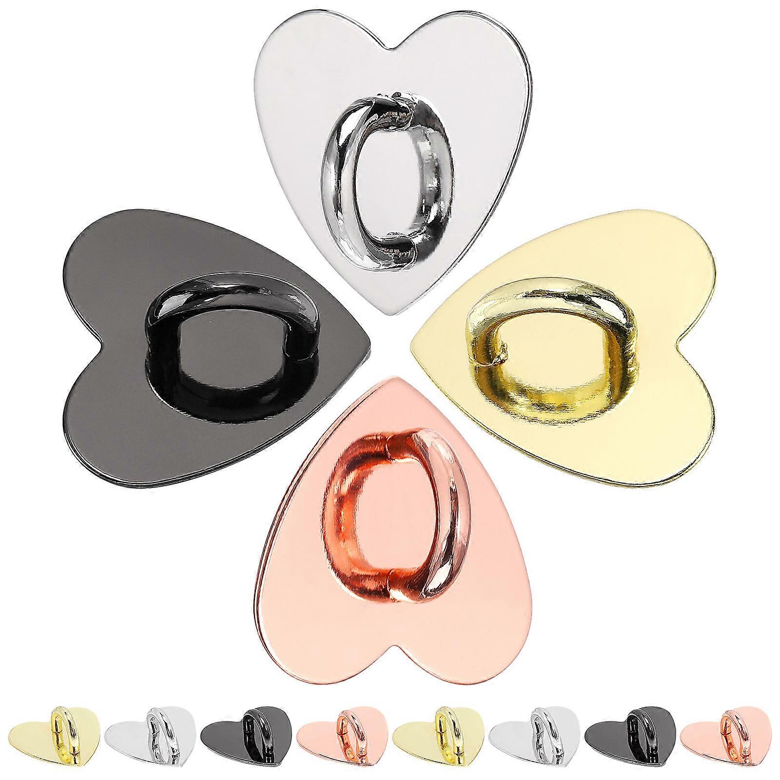 20pcs Self Adhesive Heart Shape Phone Case Buckles Assorted Color Alloy Material for Phones