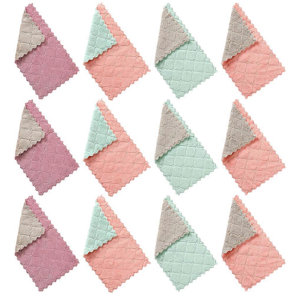 Dishcloths For Kitchen Double-Sided Towels Assorted Color Cleaning Cloths Water Absorption 20Pcs