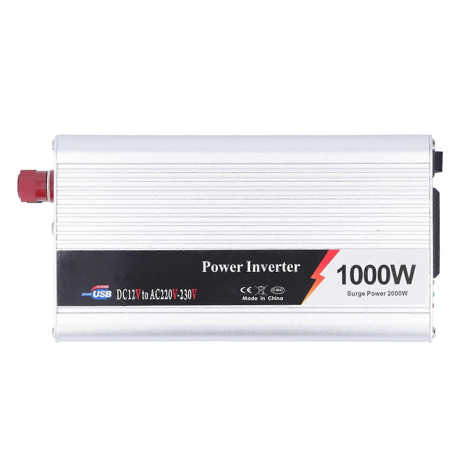Vehicle Power Inverter 1000W USB Interface Quiet Cooling Fan Car Inverter DC12V to AC220‑230V