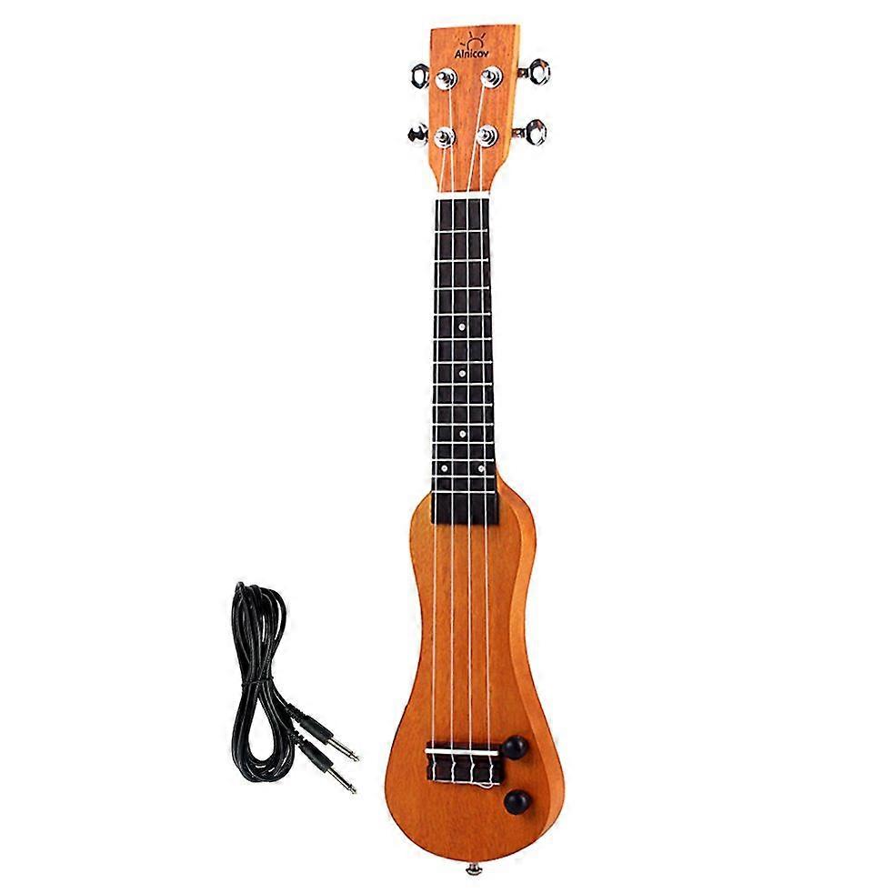 21 Inch Electric Ukulele Solid Wood Peanut Shell Mahogany Peanut Shaped UKE Ukulele