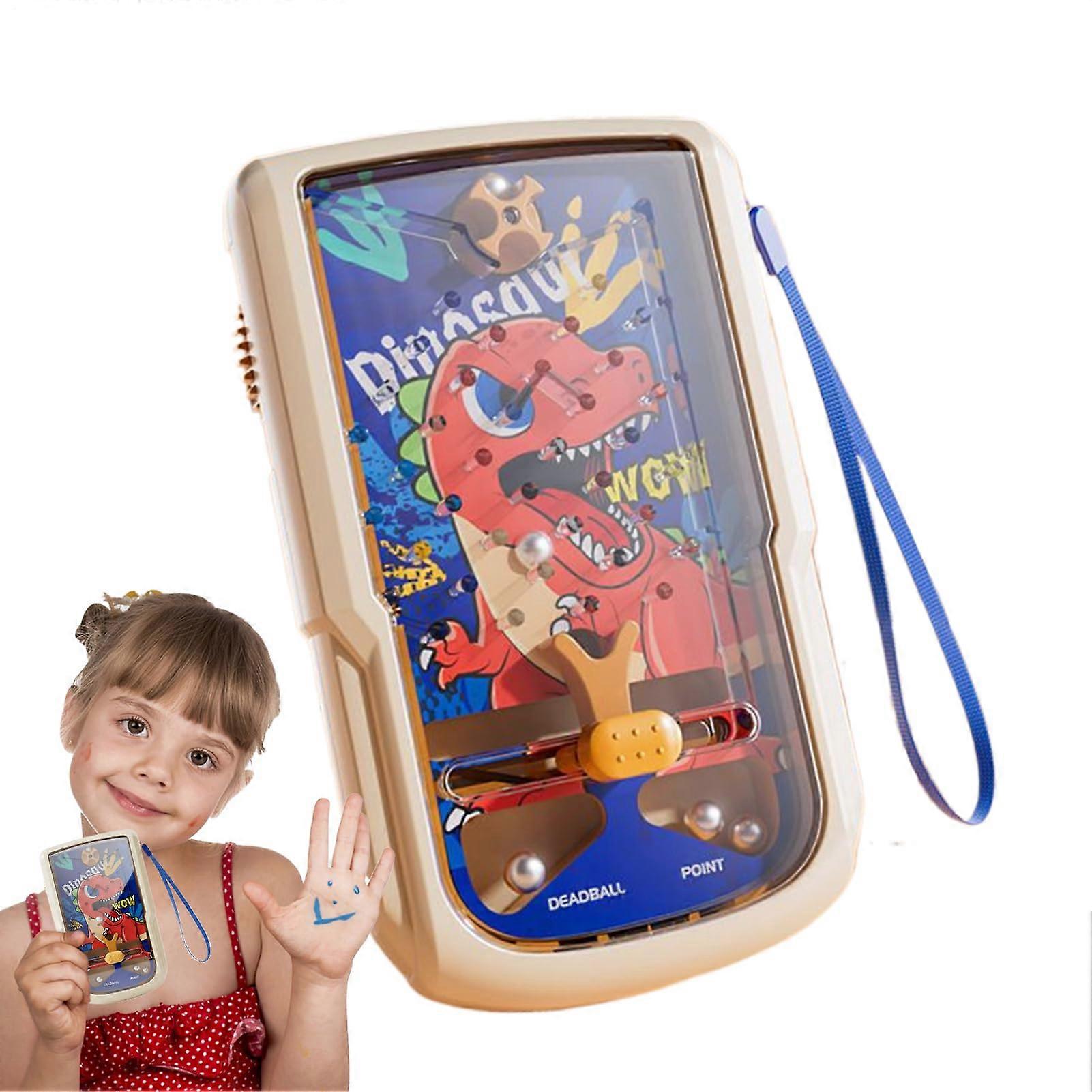 Ball Catching Machine Dinosaur Themed Pinball Game Handheld Professional Grade Toy 5.12 x 3.35 x 0.79 Inches Indoor